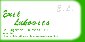 emil lukovits business card